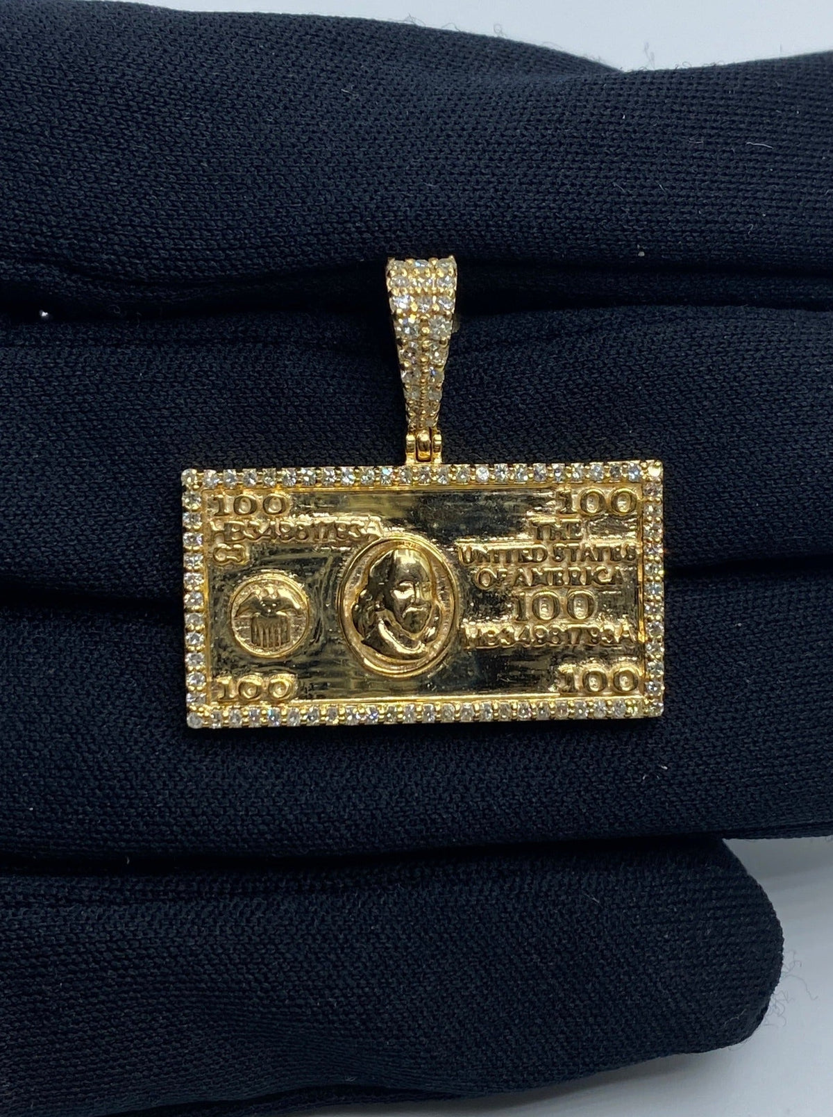 One Hundred Dollar Bill Diamond Pendant - additional product view 2