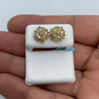14K Gold Circle Spiral Diamond Baguette Earrings - additional product view 3
