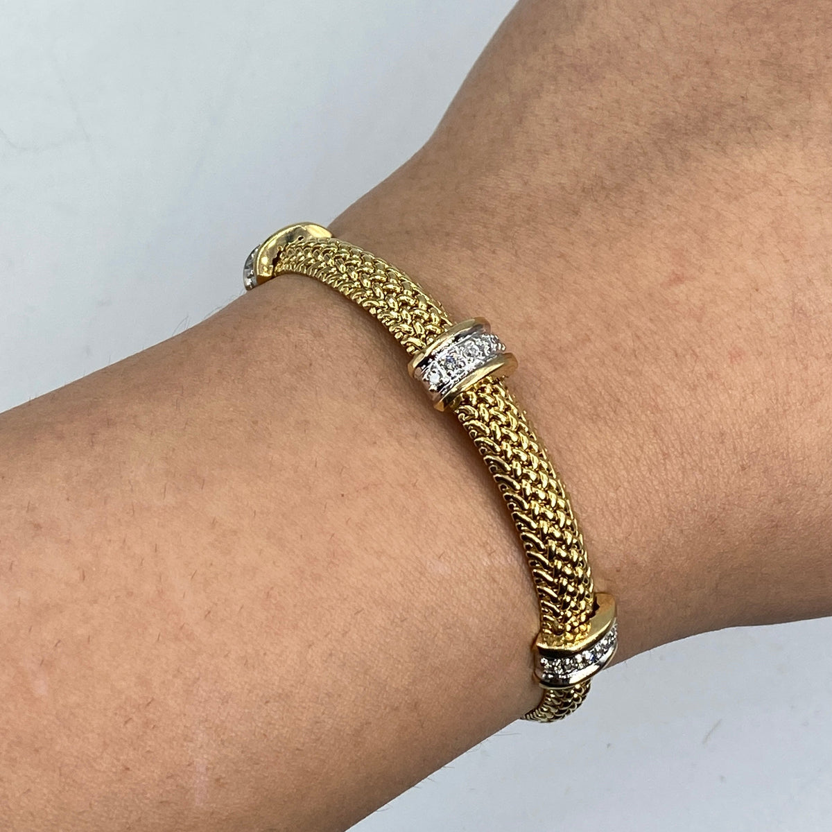 14K Gold Braided Diamond Bracelet - additional product view 2