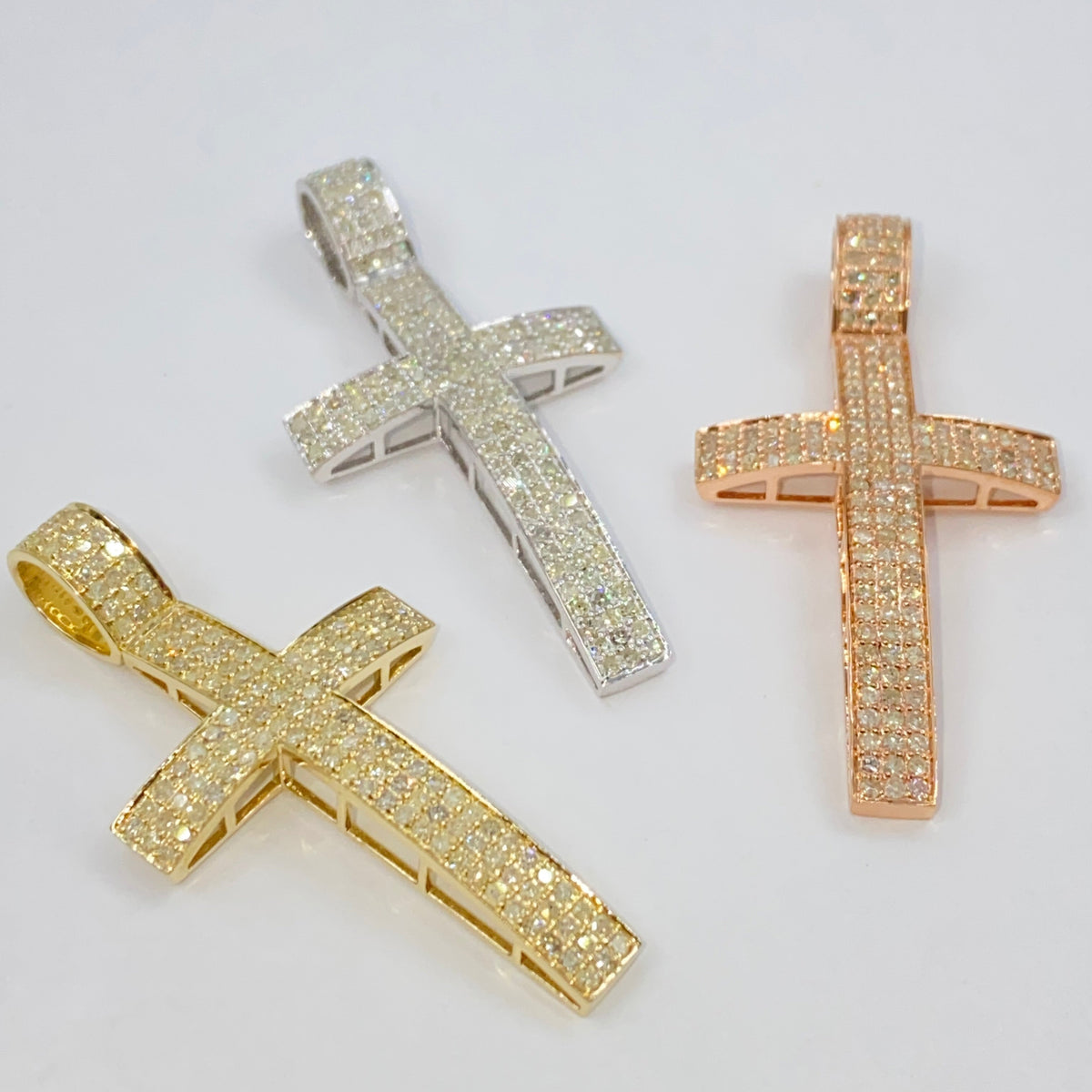 10K Gold Modern Cross Diamond Pendant - additional product view 8
