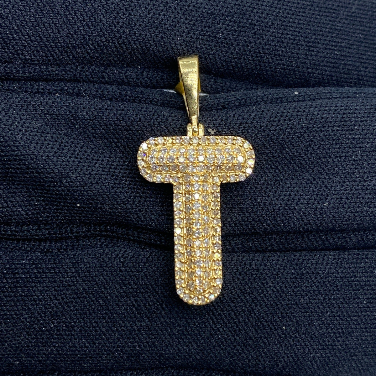 Initial T Bubble Diamond Pendant - additional product view 2
