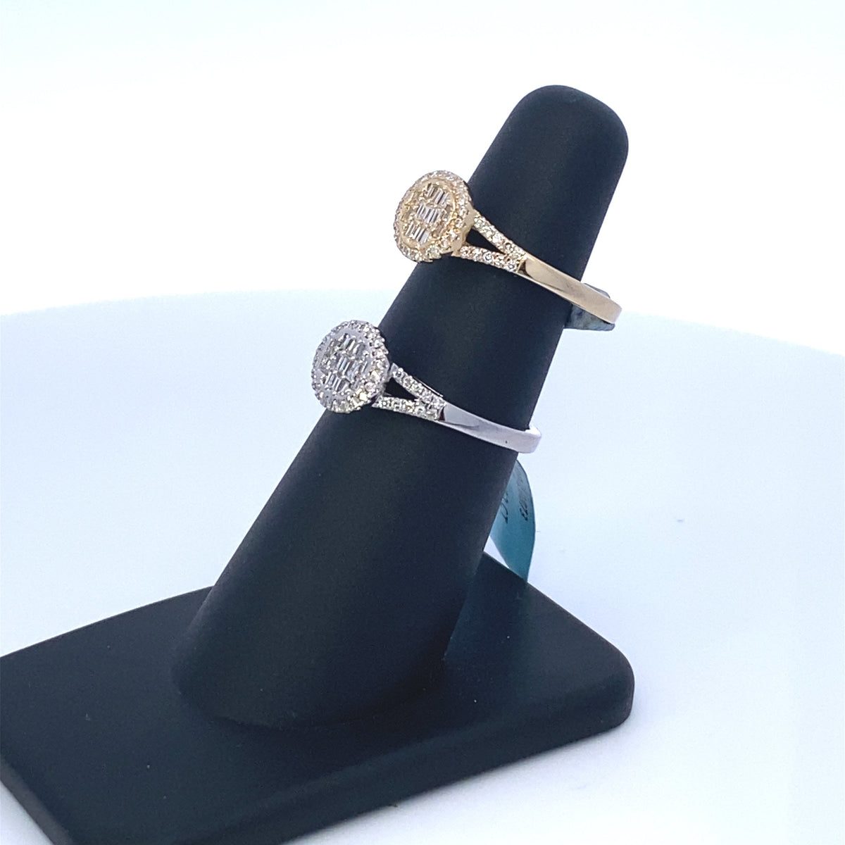 14K Gold Circle Baguette Diamond Ring - additional product view 3