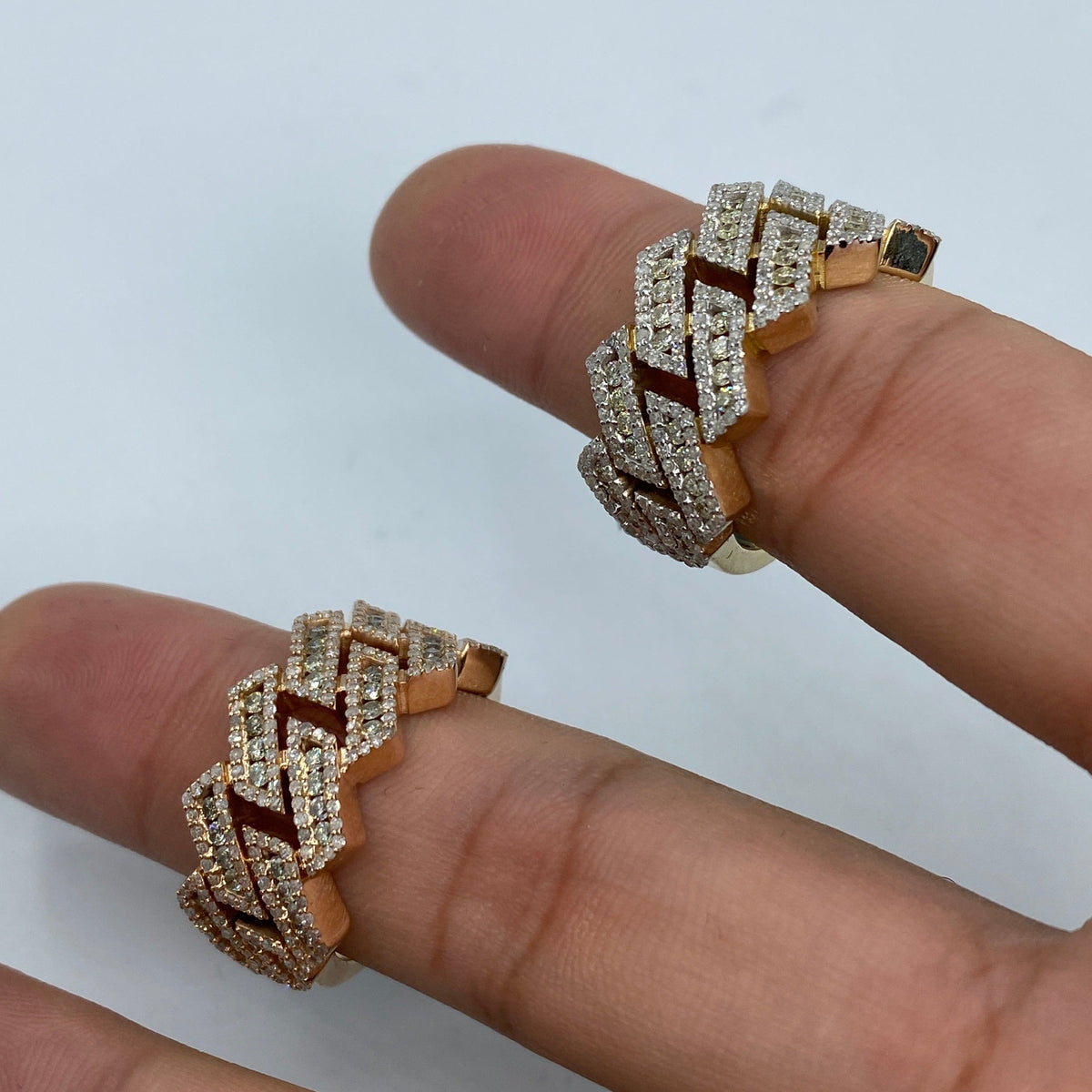 14K Gold 13mm Hawaiian Cuban Link Diamond Ring - additional product view 7