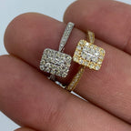 14K Gold Rectangle Diamond Engagement Ring - additional product view 5