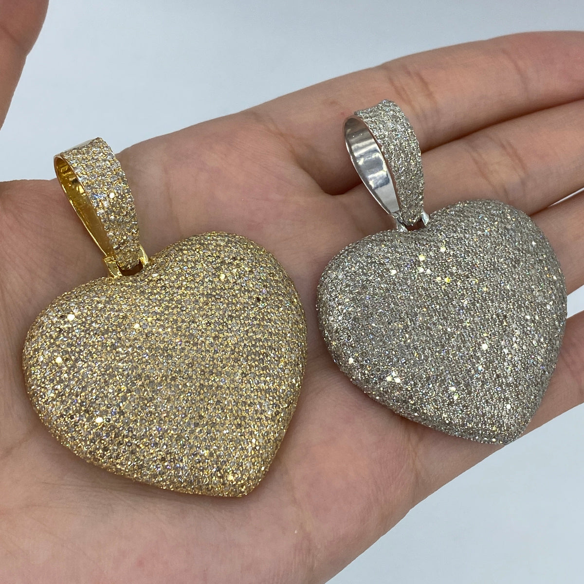 14K Jumbo Full Heart Diamond Pendant - additional product view 3