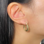 10K Gold Winter Flower Crown Hoop Earrings - additional product view 3
