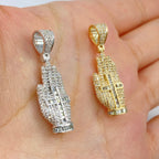 10K Gold Blessed Hand Diamond Pendant - additional product view 2