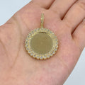 10K Gold Circle Photo Diamond Pendant in yellow gold, Small - close-up product photo