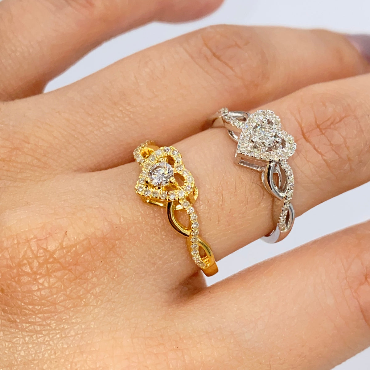 14K Gold Infinity Heart Diamond Engagement Ring - additional product view 3