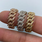 14K Gold 10mm Eternity Cuban Thorn Diamond Ring - additional product view 2