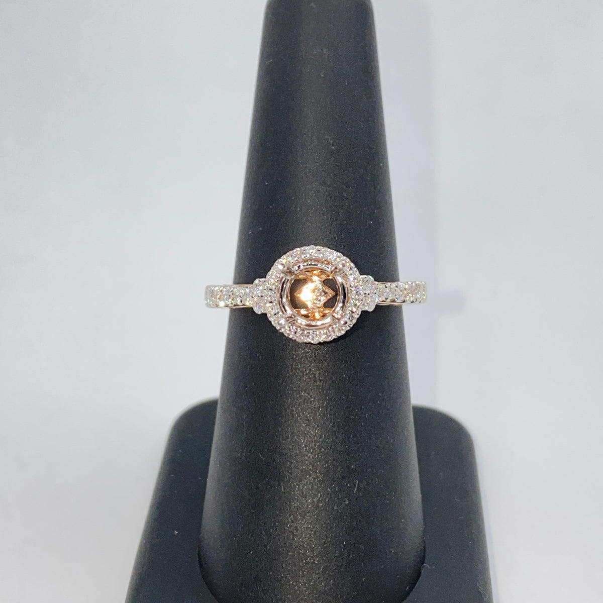 14K Gold Rose Accent Setting Diamond Ring - additional product view 4