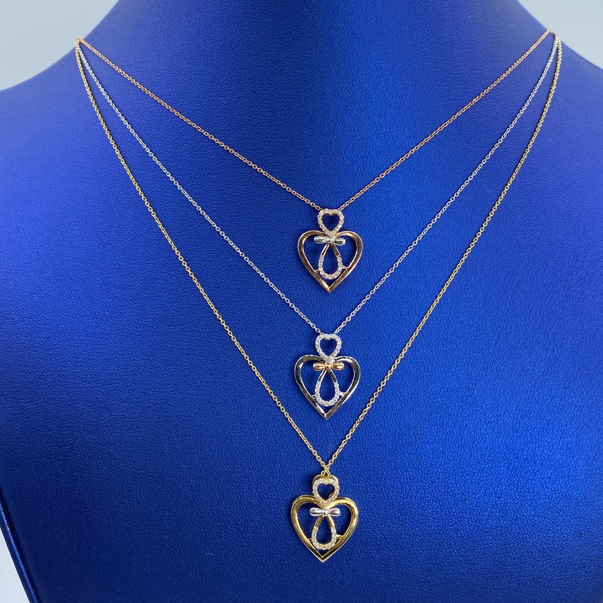 10K Gold and Diamond Heart Necklace - additional product view 2