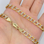 14K Gold Two-Tone Flat Cuban Link Bracelet - additional product view 5