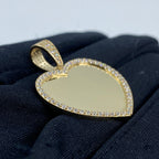 14K Gold Heart Picture Photo CZ Pendant - additional product view 3