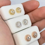 14K Gold Titan Circle Diamond Baguette Earrings - additional product view 5