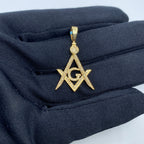 14K Gold Fremason Masonic Diamond Pendant - additional product view 2