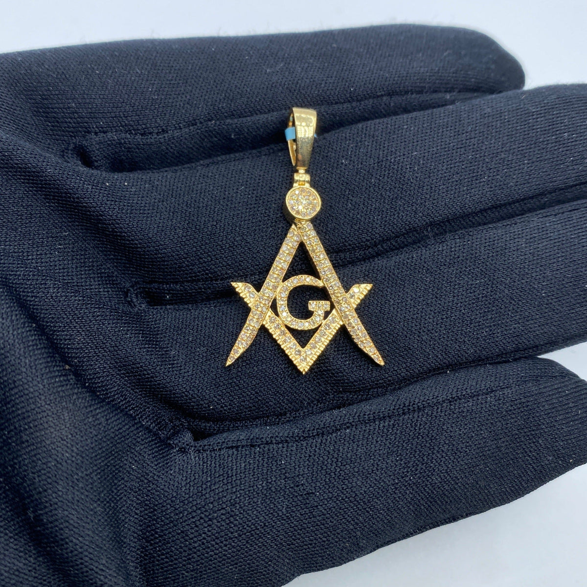 14K Gold Fremason Masonic Diamond Pendant - additional product view 2