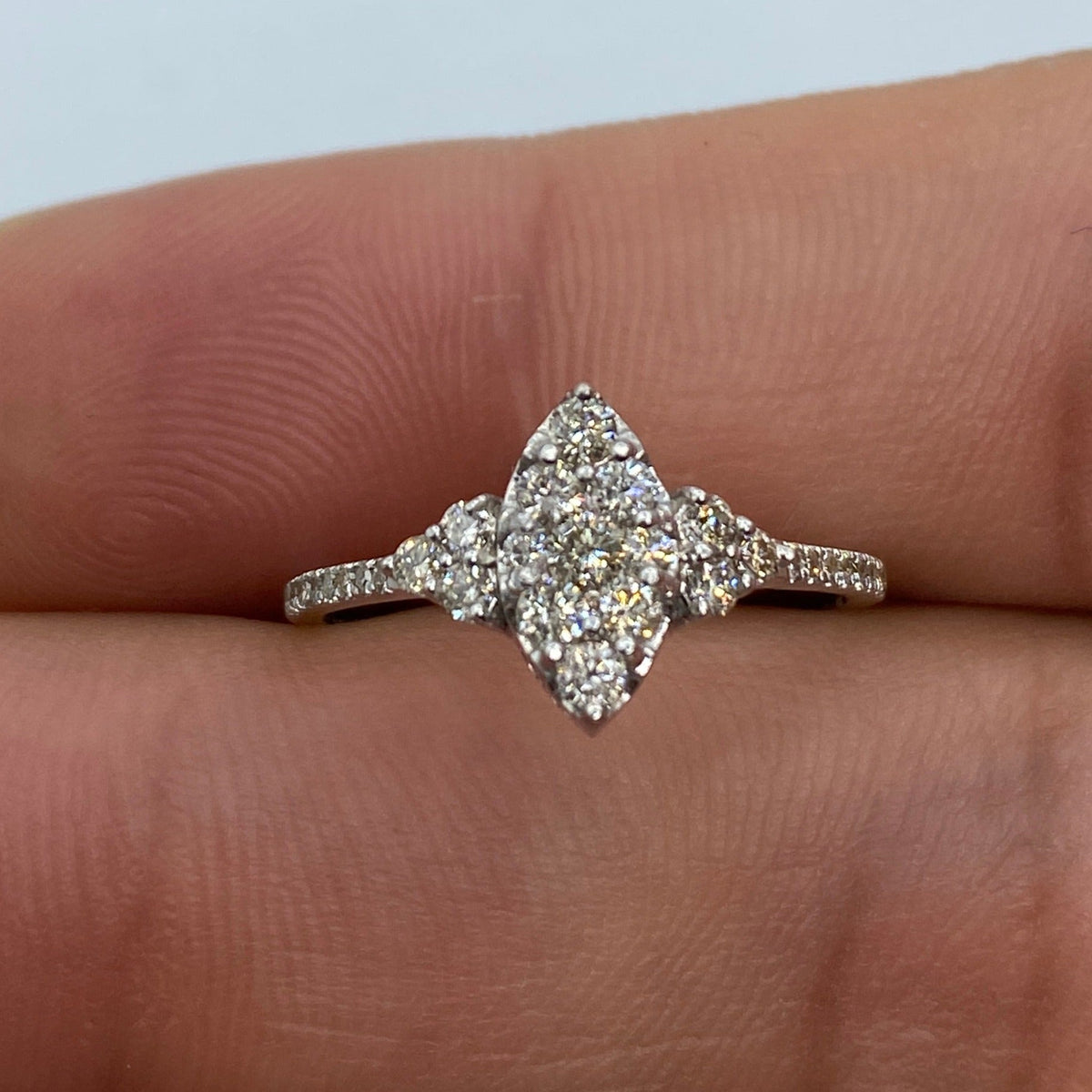 14K Gold Crystal Diamond Engagement Ring - additional product view 3