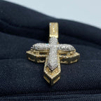 10K Gold Angelic Cross Diamond Pendant 1.1 Ct - additional product view 4