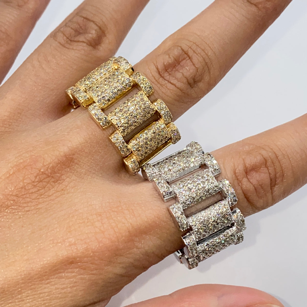 10K Gold/14K 15mm Watchband Diamond Ring - main product photo
