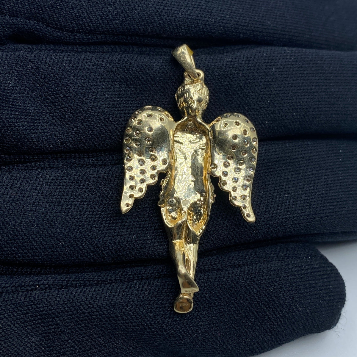 10K Gold Angel Diamond Pendant - additional product view 4