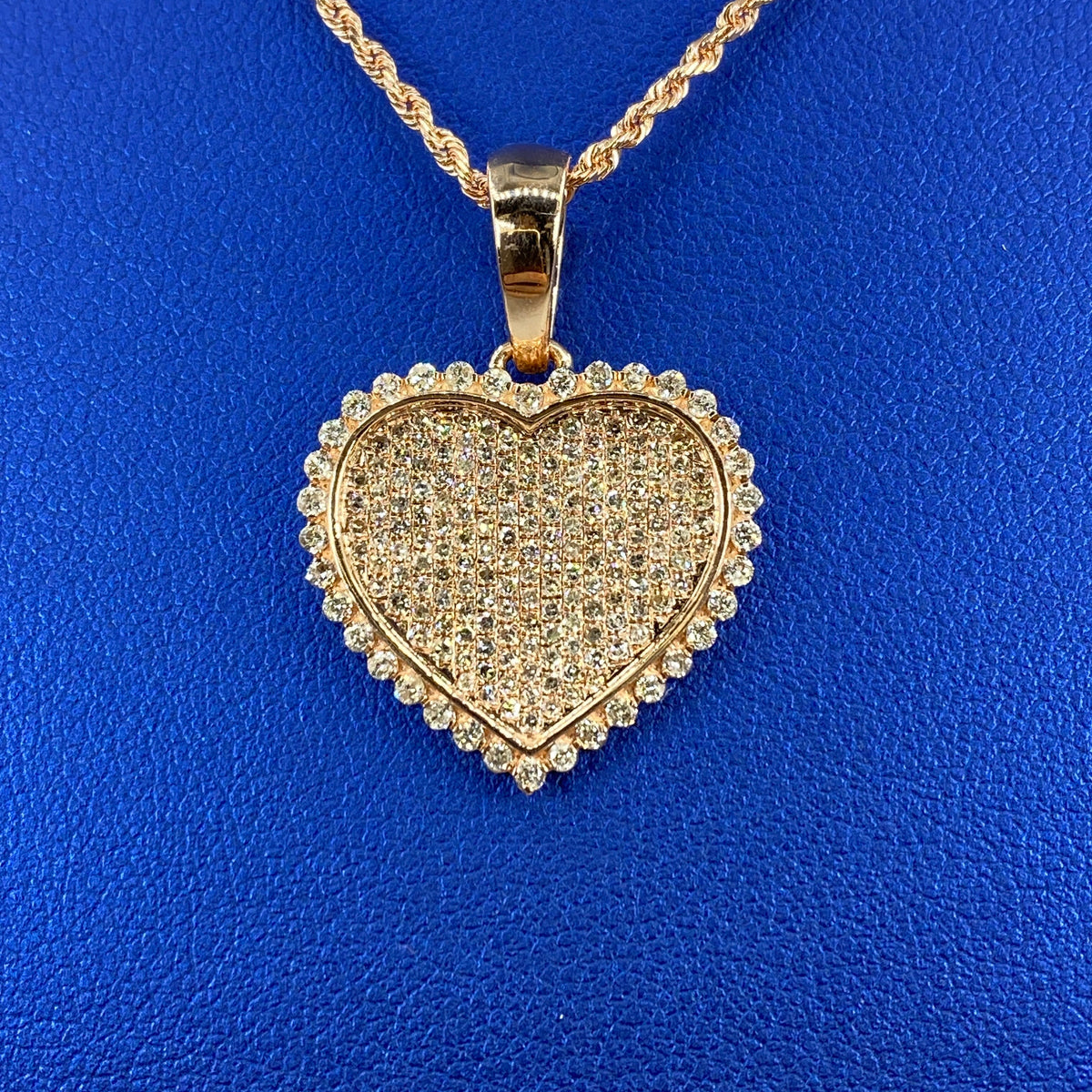 14K Heart in Rose Gold Halo Diamond Pendant - additional product view 2