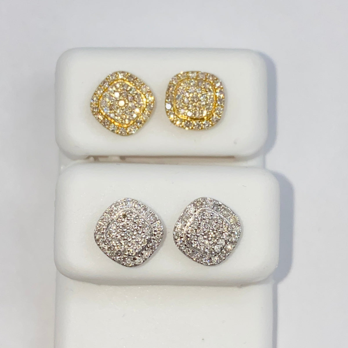 14K Gold 8mm Marcia Rounded Square Diamond Earrings - additional product view 6