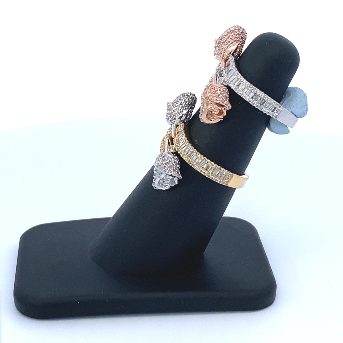14K Gold Diamond Baguette Flower Ring - additional product view 5