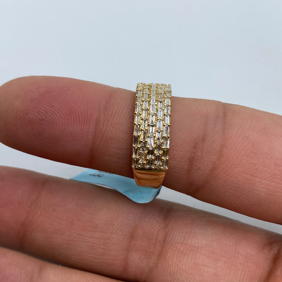 14K Gold Five Stripe Diamond Baguette Ring - additional product view 6