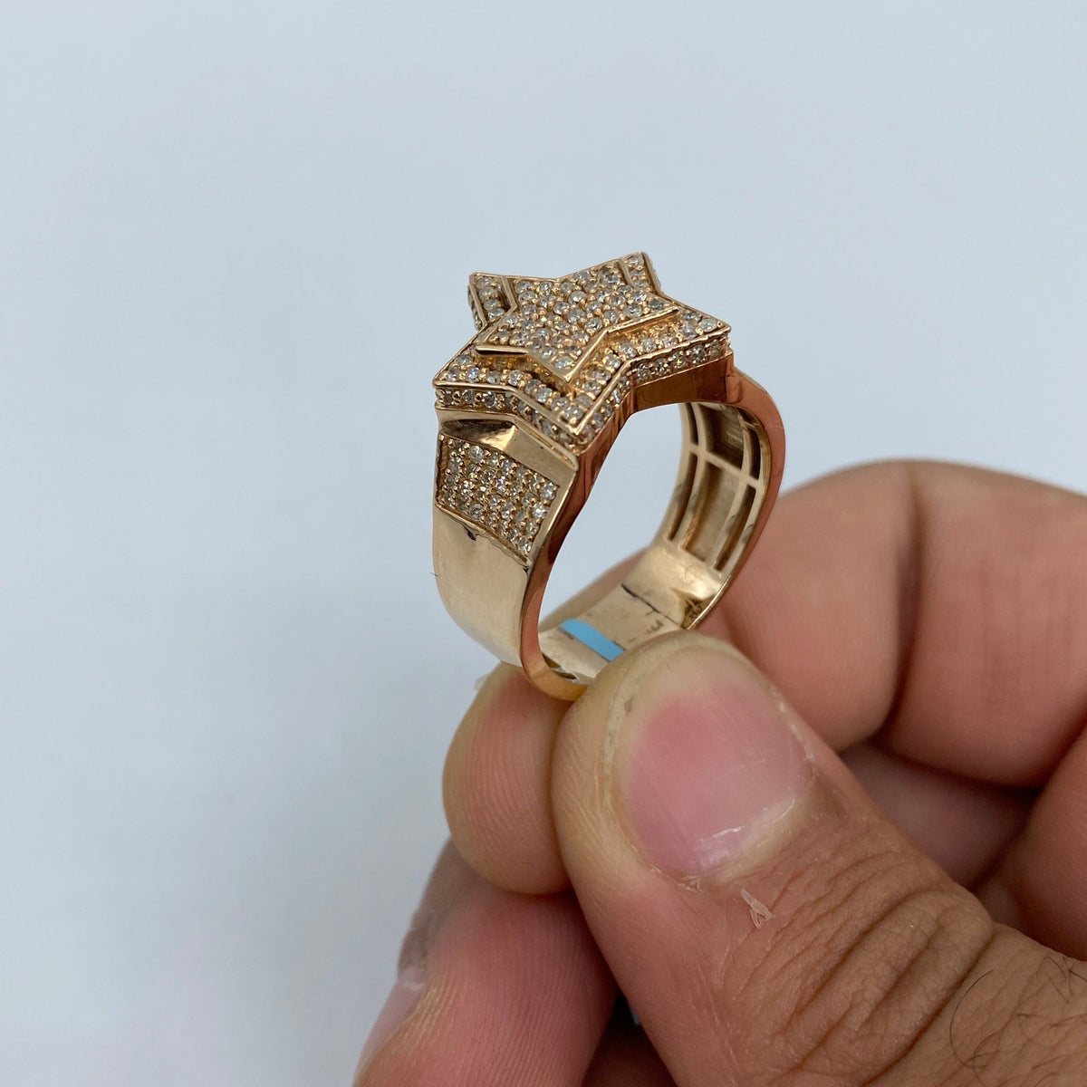 14K Gold Rose Star Diamond Ring - additional product view 6