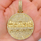 14K Gold Last Supper Circle Diamond Pendant - additional product view 2