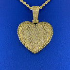 14K Gold Heart Pave Halo Diamond Pendant - additional product view 2