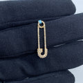 14K Gold Iced Paper Clip Diamond Pendant in yellow gold, Medium - close-up product photo