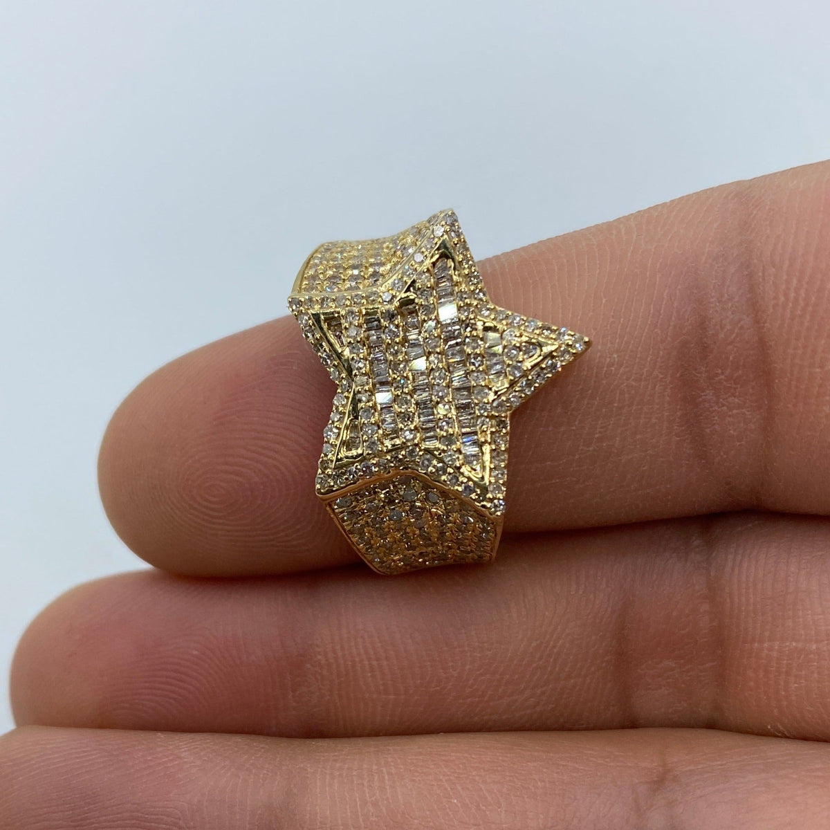 10K Gold Star Diamond Baguette Ring - additional product view 5
