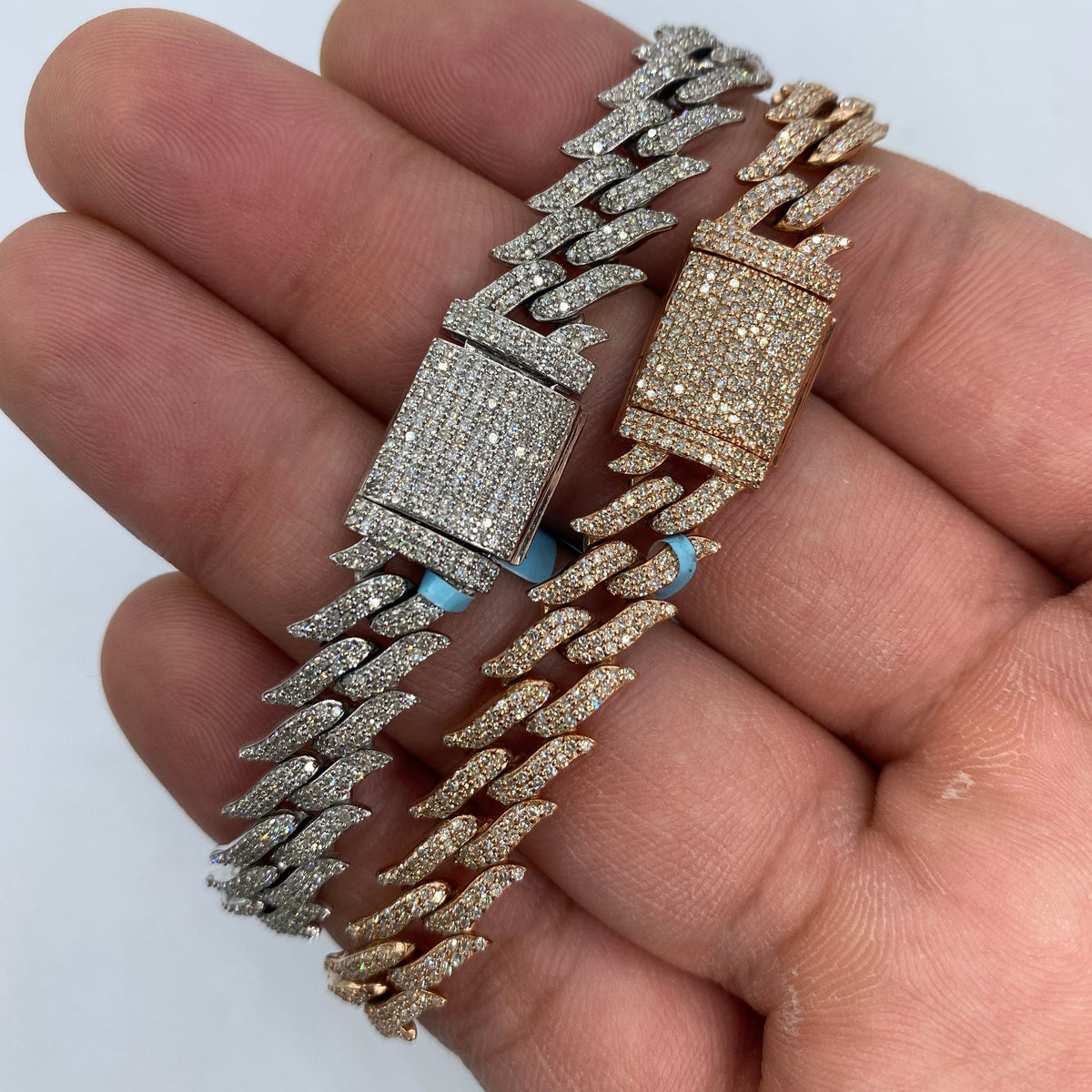 14K Gold 10mm Thorn Cuban Link Diamond Bracelet 8 in - additional product view 5