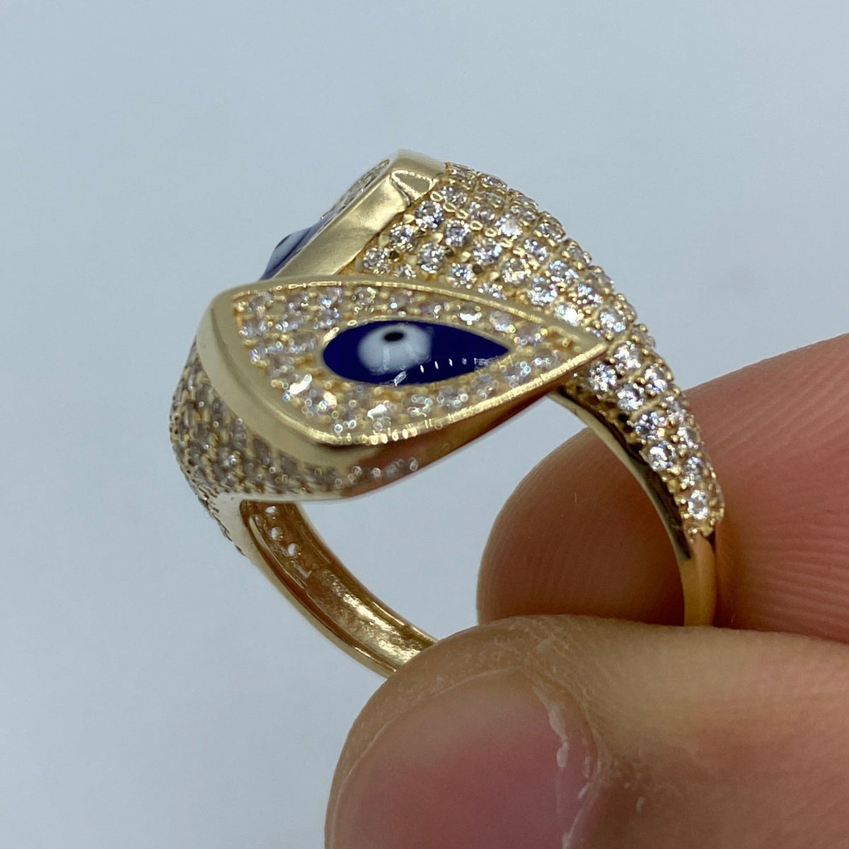 14K Gold Evil Eye Serpent Ring - additional product view 4