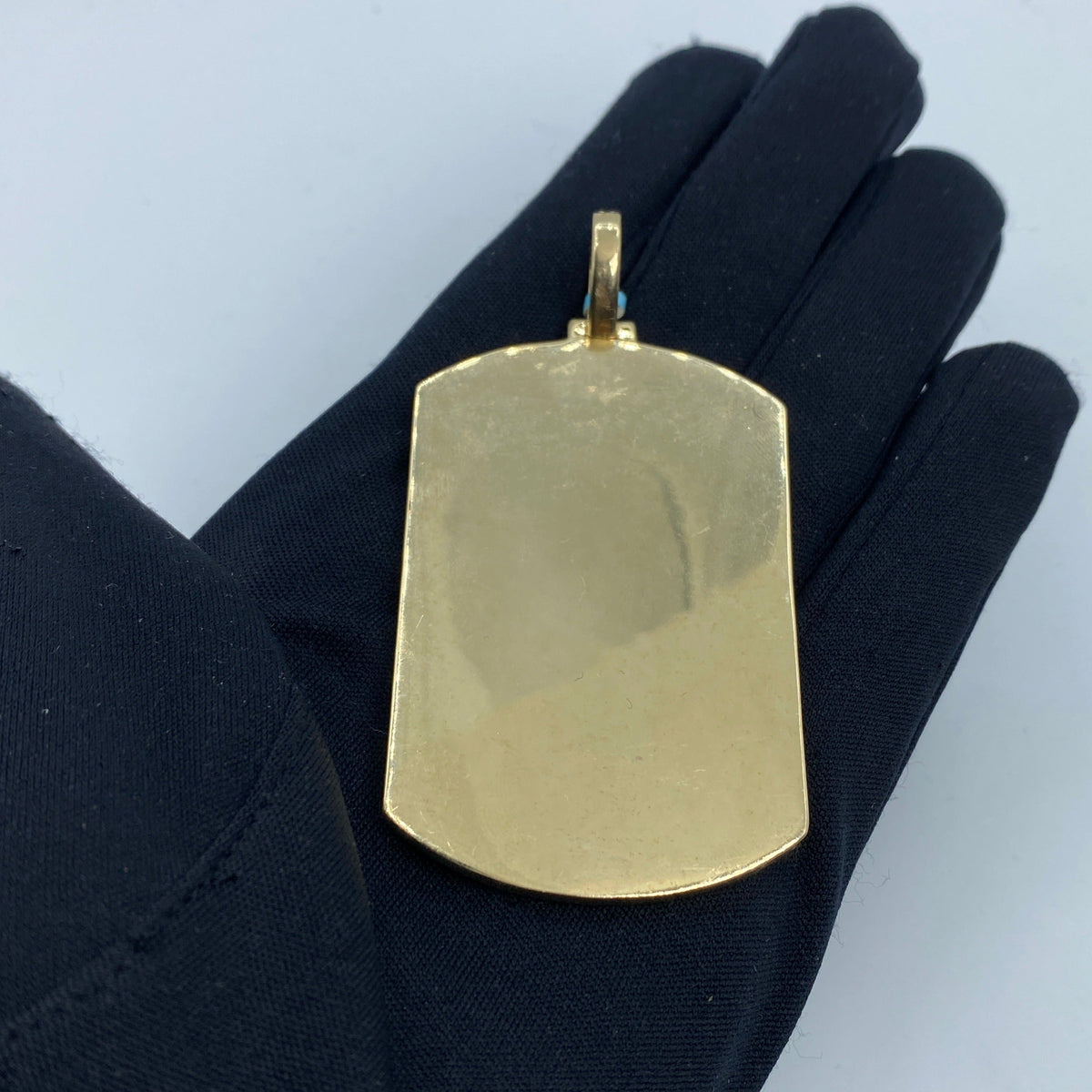 14K Gold Rectangle Diamond Picture Photo Pendant - additional product view 4