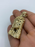 14K Gold Jesus Head Pendant 2.25 in - additional product view 5