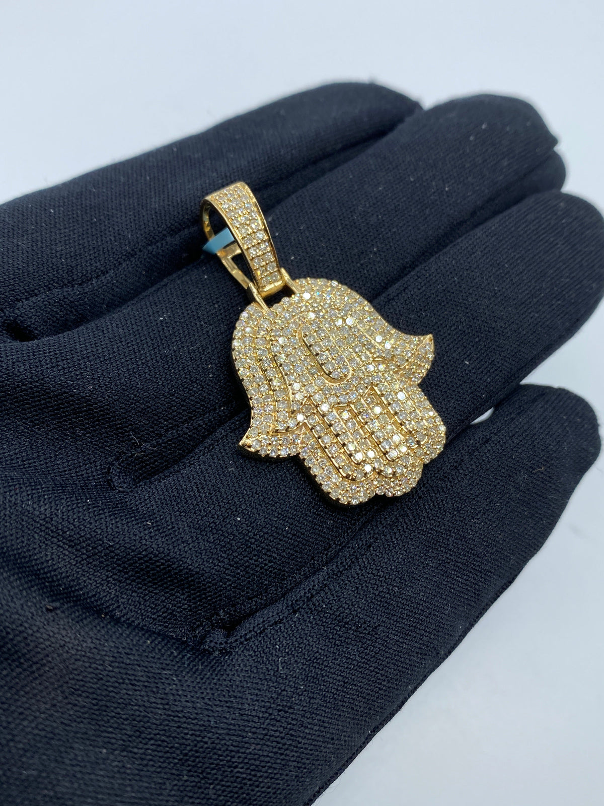 14K Gold Hamsa Diamond Pendant - additional product view 3