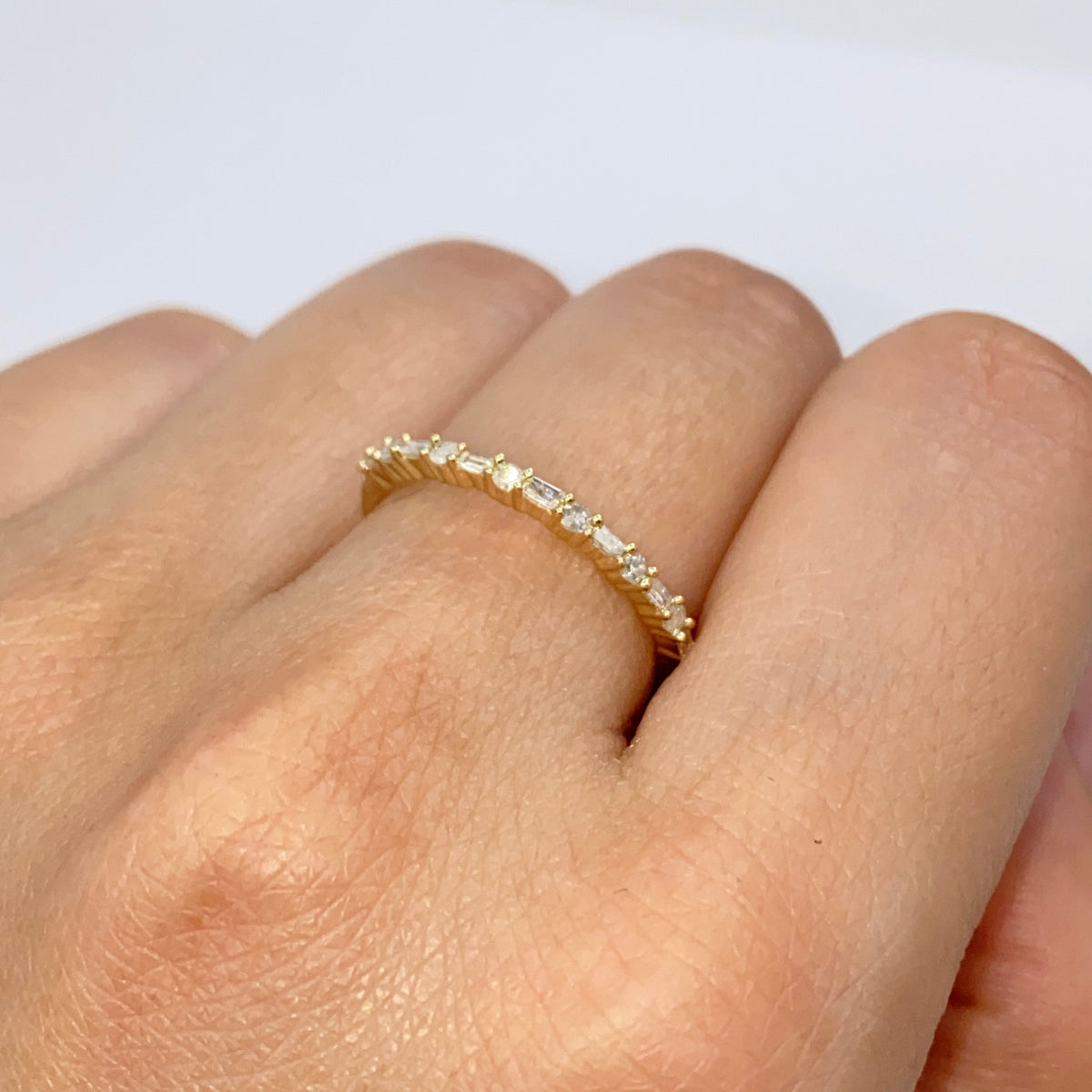 14K Gold Diamond Baguette Band Ring - additional product view 3