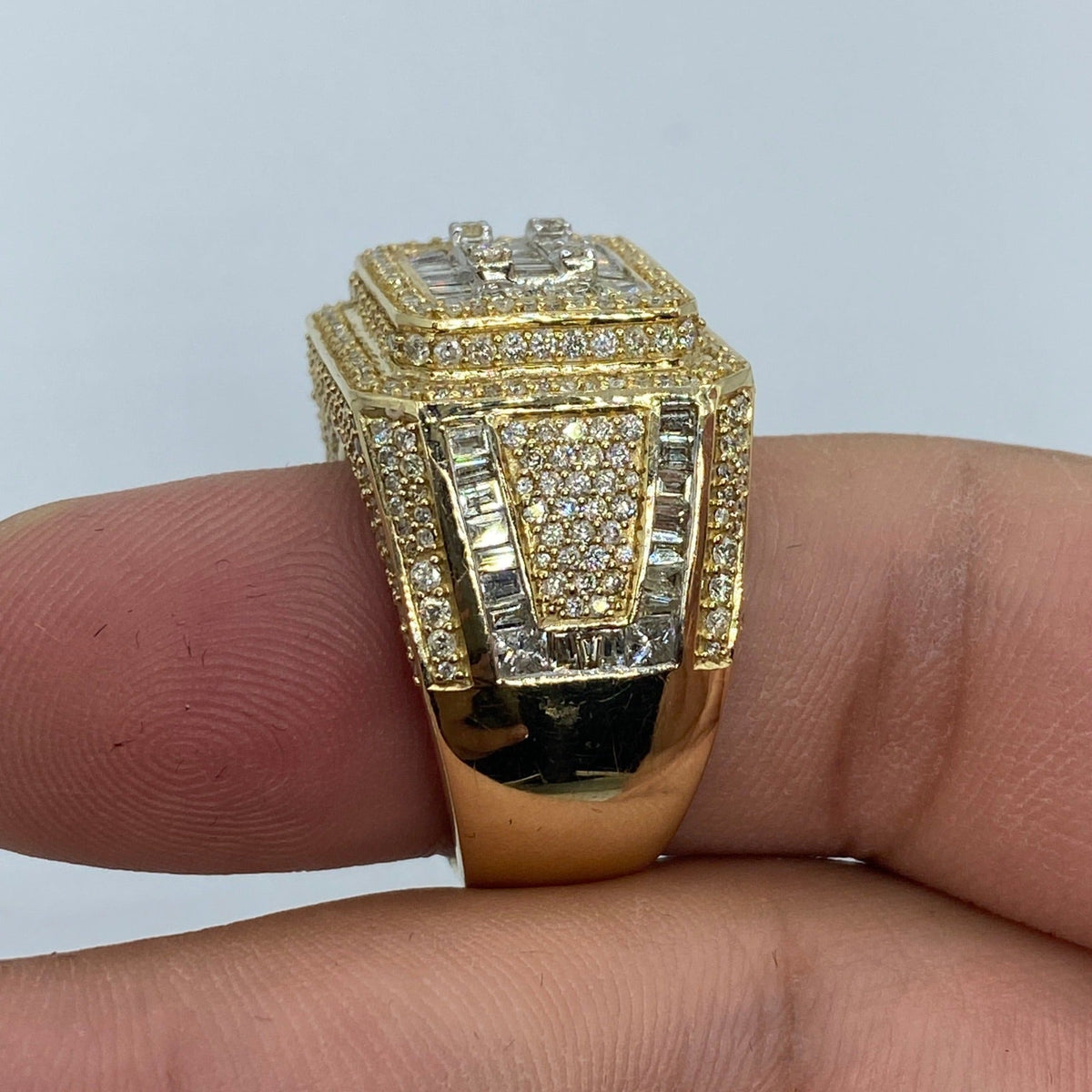 14K Gold 18.4mm Champion Diamond Baguette Ring - additional product view 6