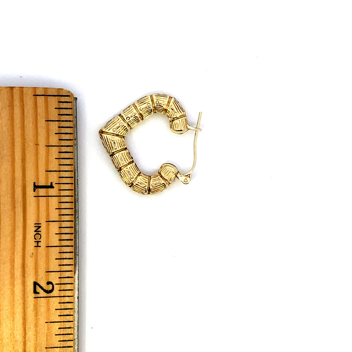 Bamboo Heart Earrings 1.0 in - additional product view 5