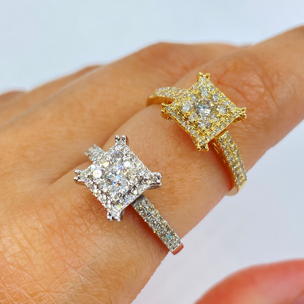14K Gold Tina Square Halo Diamond Ring - additional product view 2