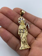14K Gold Santa Muerte Grim Reaper Pendant - additional product view 3