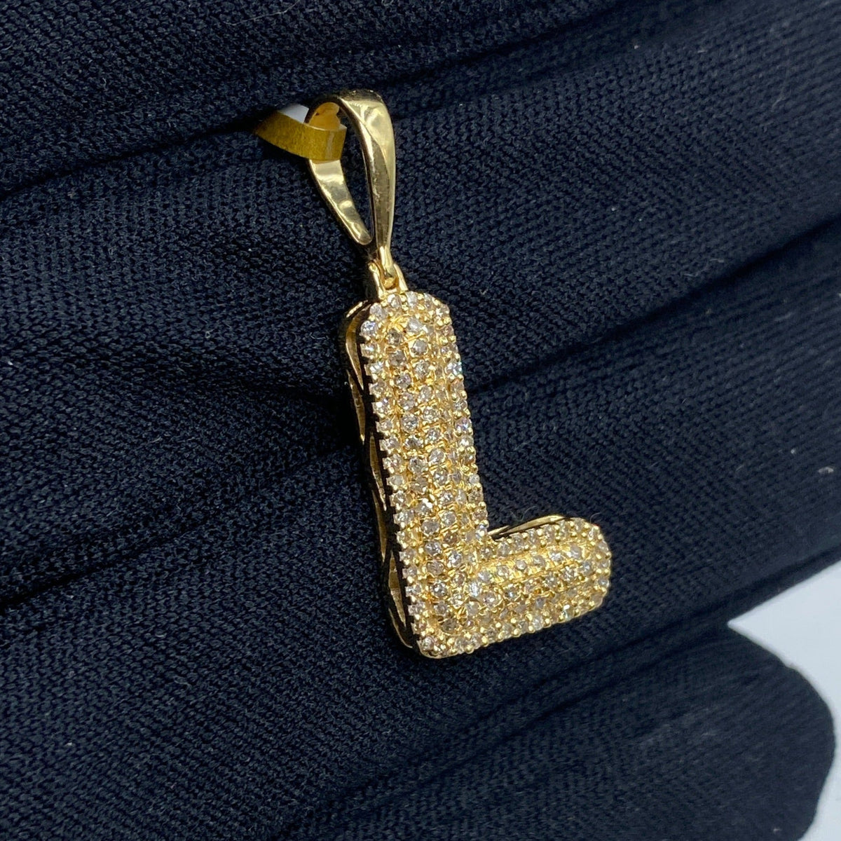 Initial L Bubble Diamond Pendant - additional product view 3