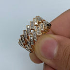 14K Gold Double Eternity Baguette Cuban Link Diamond Ring - additional product view 2