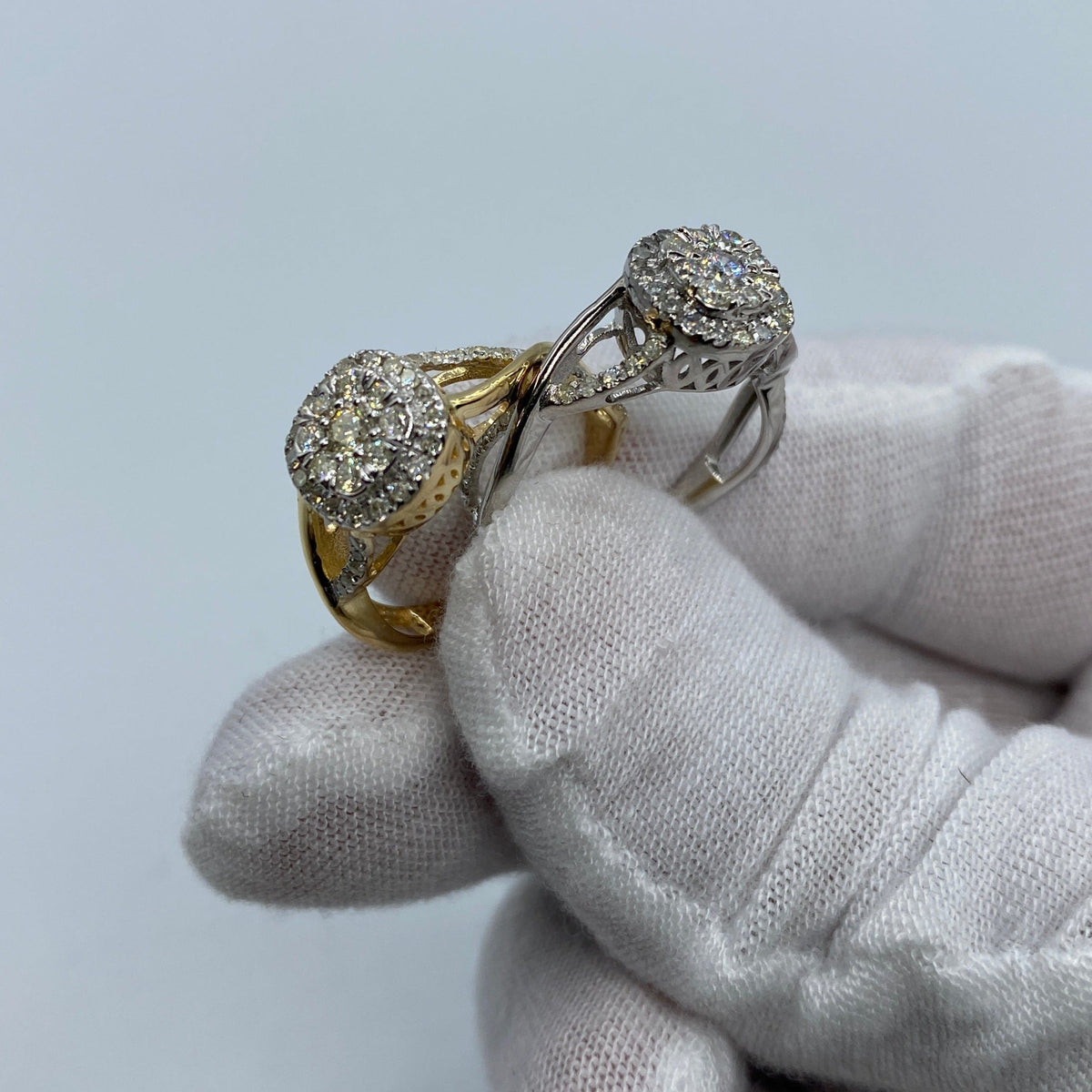 14K Gold Cluster Diamond Engagement Ring - additional product view 3