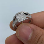 10K Gold Pixel Diamond Engagement Ring with Band - additional product view 4