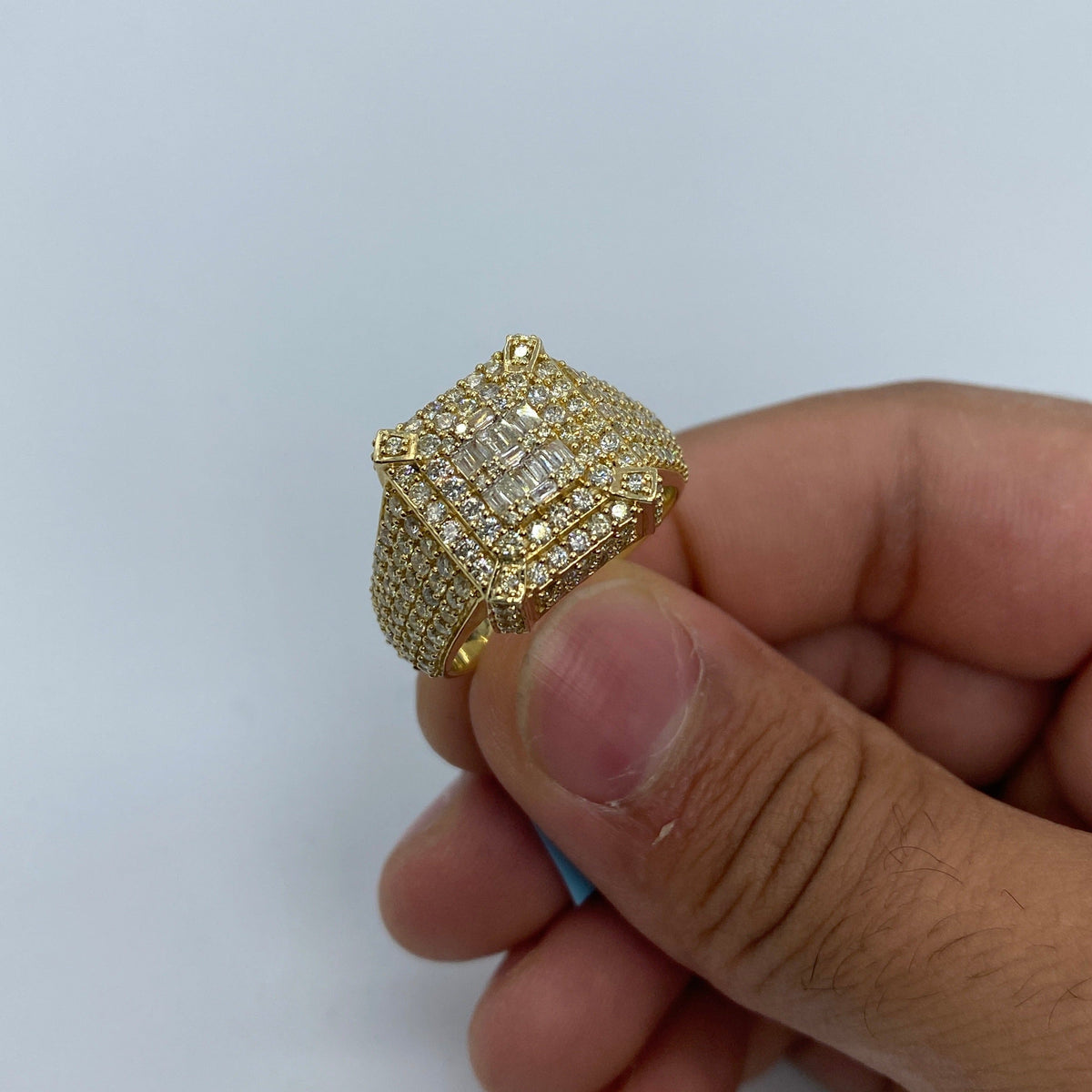 14K Gold Square Diamond Baguette Villa Ring - additional product view 2
