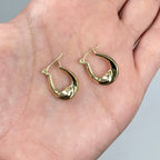 10K Gold Crescent Moon Hoop Earrings - additional product view 4